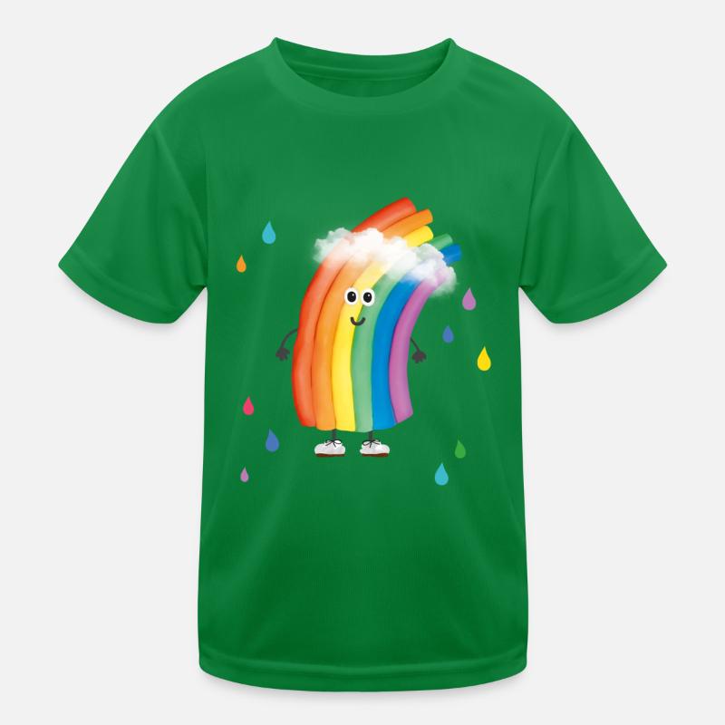Rudi Regenbogen "bunte Regentropfen" Kinder Funktions-T-Shirt