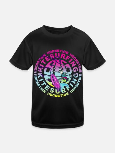 kitesurfen - Kinder Funktions-T-Shirt - Schwarz
