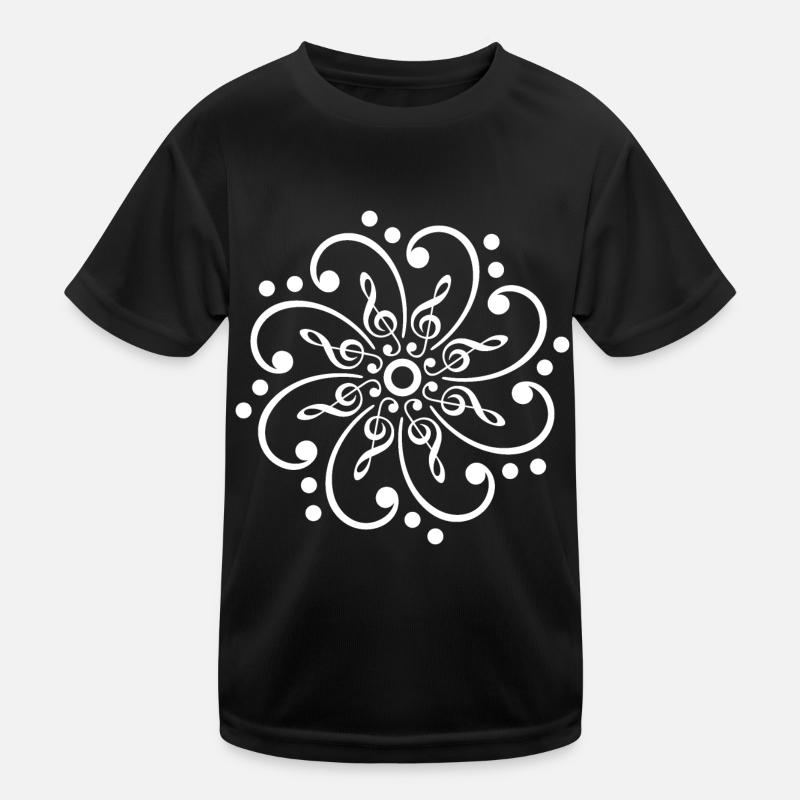 Musique, mandala, clef, clef basse, basse T-shirt sport Enfant