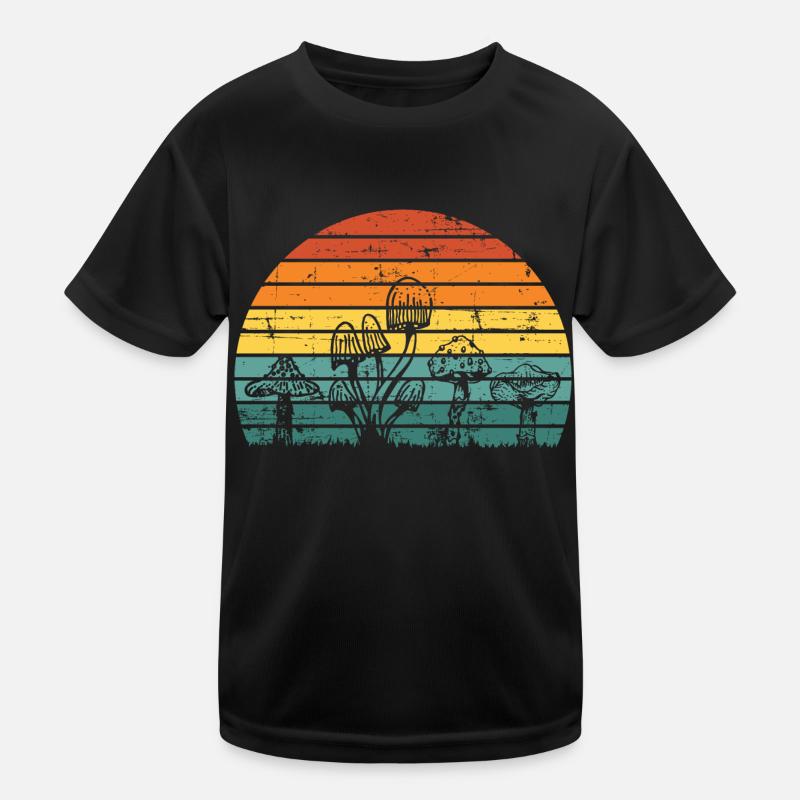 Champignons Vintage Rétro Morilles Champignon T-shirt sport Enfant