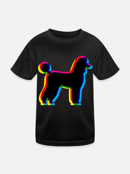 CMYK Poodle - Kids Functional T-Shirt - black - Front