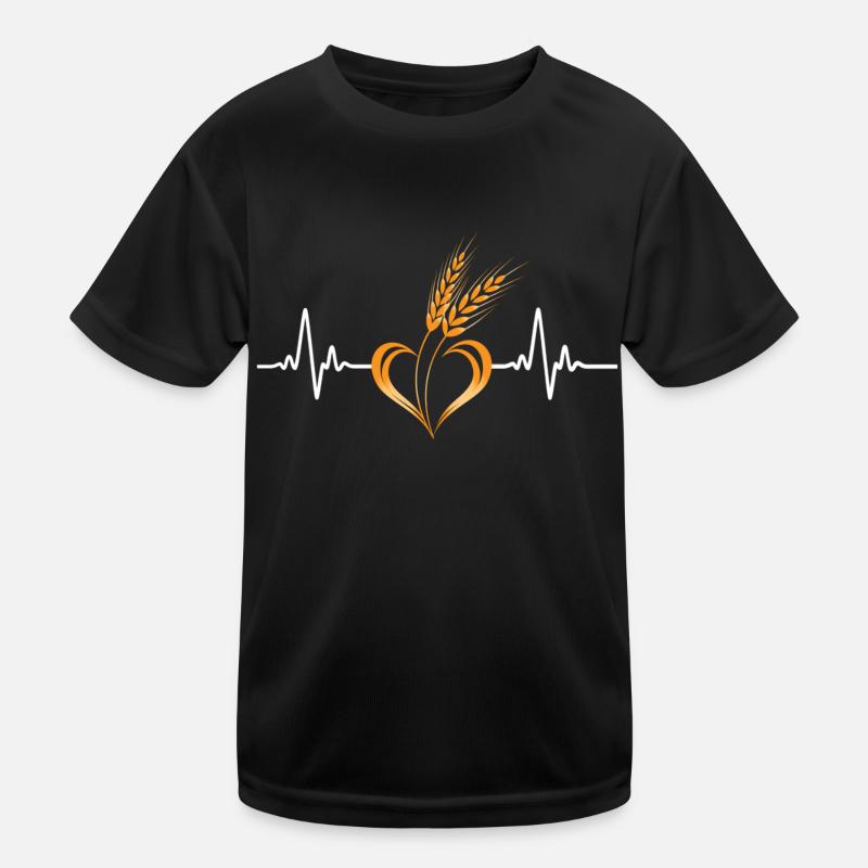 Love Getreide mit Herzfrequenz Kinder Funktions-T-Shirt