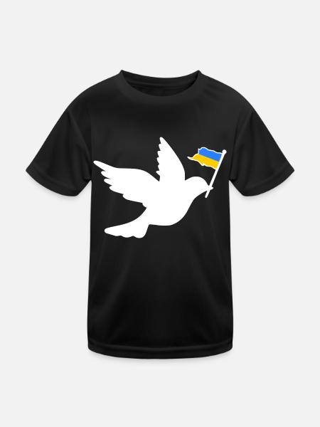 Ukraine - Kinder Funktions-T-Shirt - Schwarz - Vorne