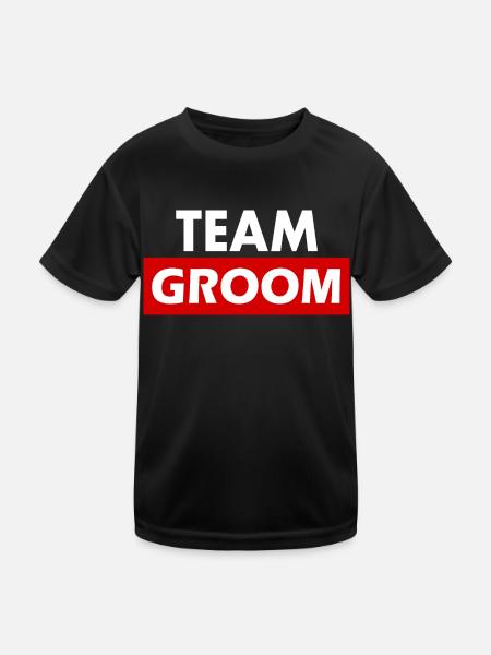 Team groom - Kids Functional T-Shirt - black - Front