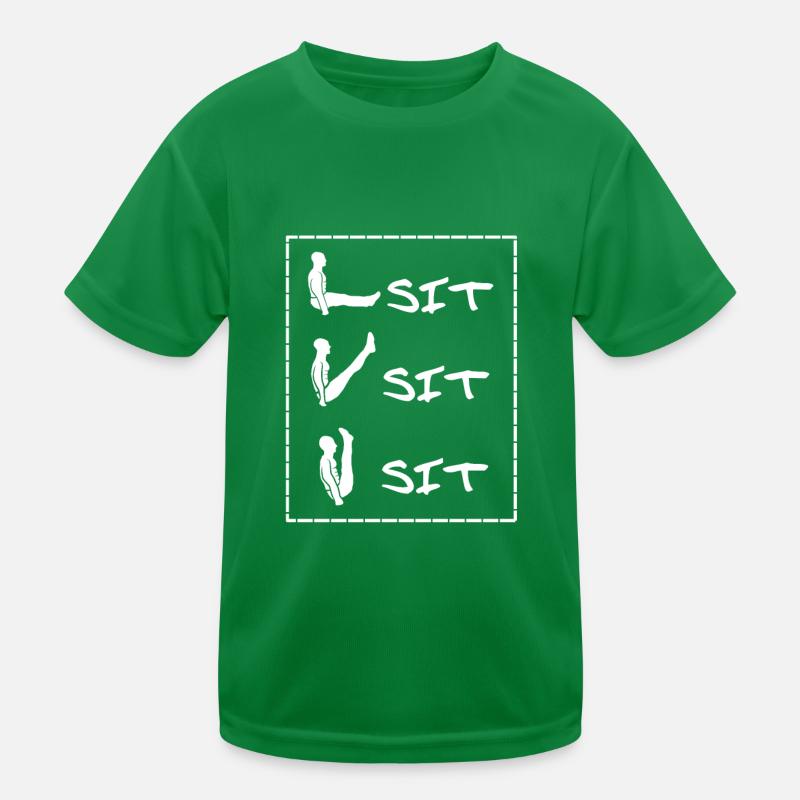 L Sit, V Sit, I Sit : Calisthenics Progressions T-shirt sport Enfant