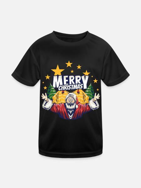 Cadeaux de Noël Noël - T-shirt sport Enfant - noir - Devant