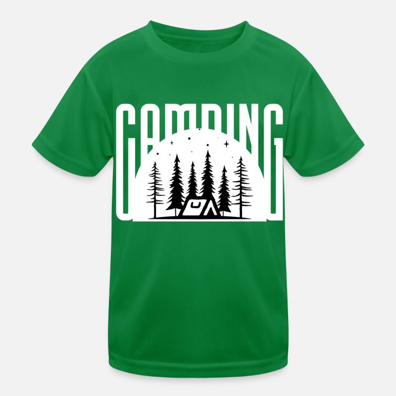 Camping Tent Night Forest Kids Functional T-Shirt