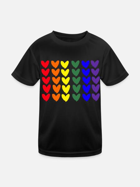 Pride Schwul Lesbisch LGBT - Kinder Funktions-T-Shirt - Schwarz - Vorne
