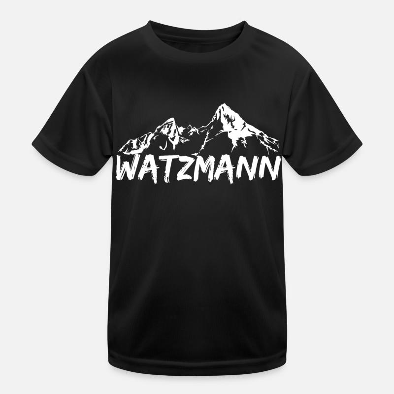 Der grosse Berg Watzmann gezeichnet mit Schriftzug Kinder Funktions-T-Shirt