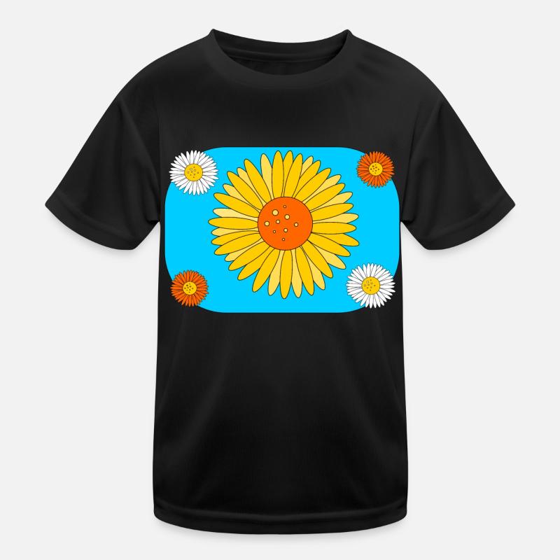 Gerbera on turquoise Kids Functional T-Shirt