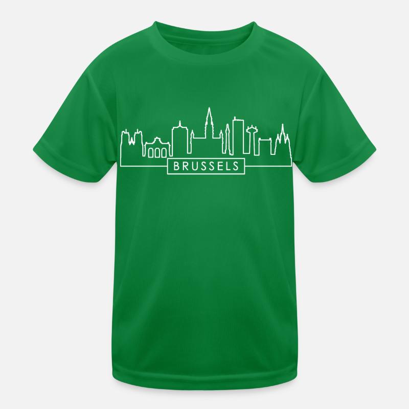 Brüssel City Skyline Silhouette in Belgien Brüssel Kinder Funktions-T-Shirt