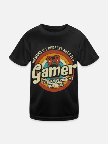 Joueur Personne n’est parfait qu’en tant que joueur - T-shirt sport Enfant - noir - Devant