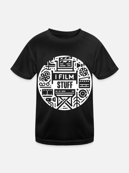 I Film Stuff 10 - Kinder Funktions-T-Shirt - Schwarz - Vorne