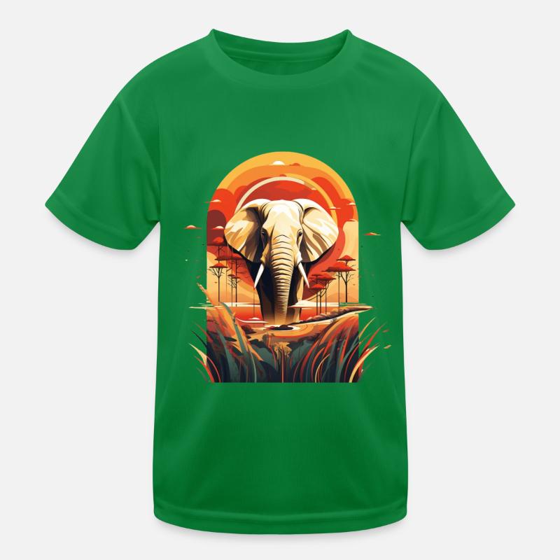 Elefant in der Savanne Kinder Funktions-T-Shirt