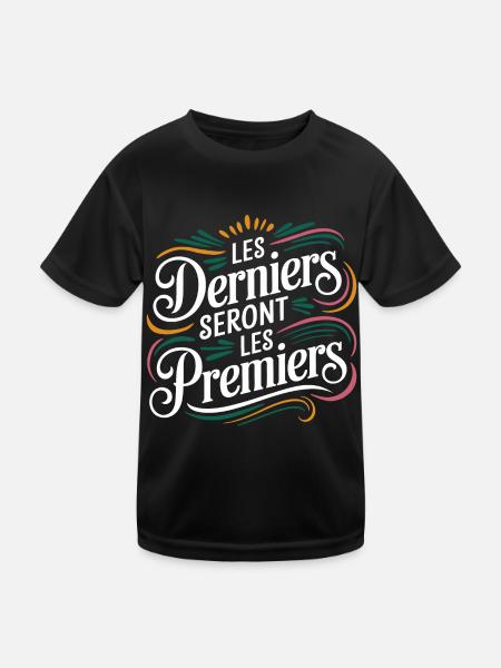 Les derniers seront les premiers - T-shirt sport Enfant - noir - Devant