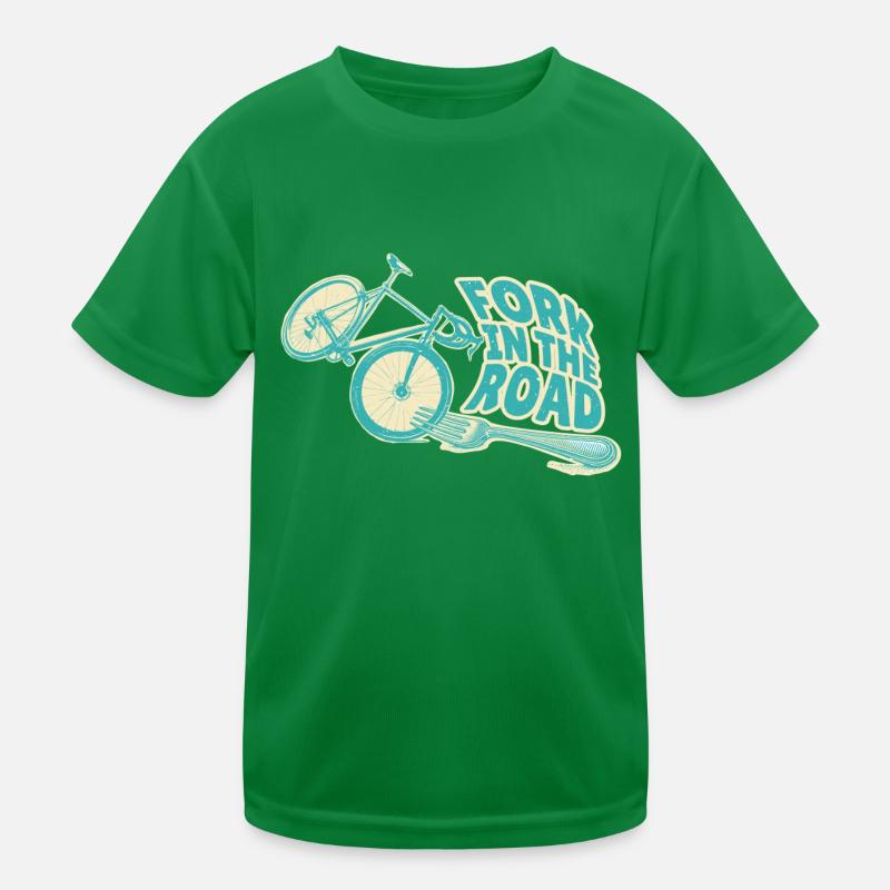 Vélo s’écrasant dans une bifurcation sur la route T-shirt sport Enfant