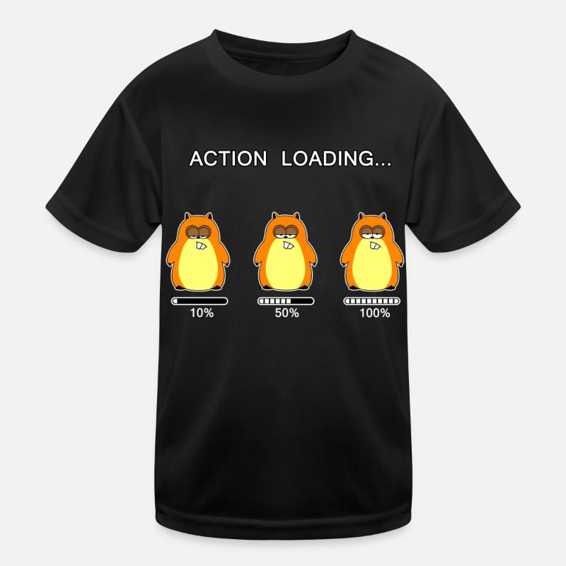 Action loading... (whiteline) - Kinder Funktions-T-Shirt - Schwarz