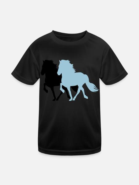2 Tölter - Kinder Funktions-T-Shirt - Schwarz - Vorne