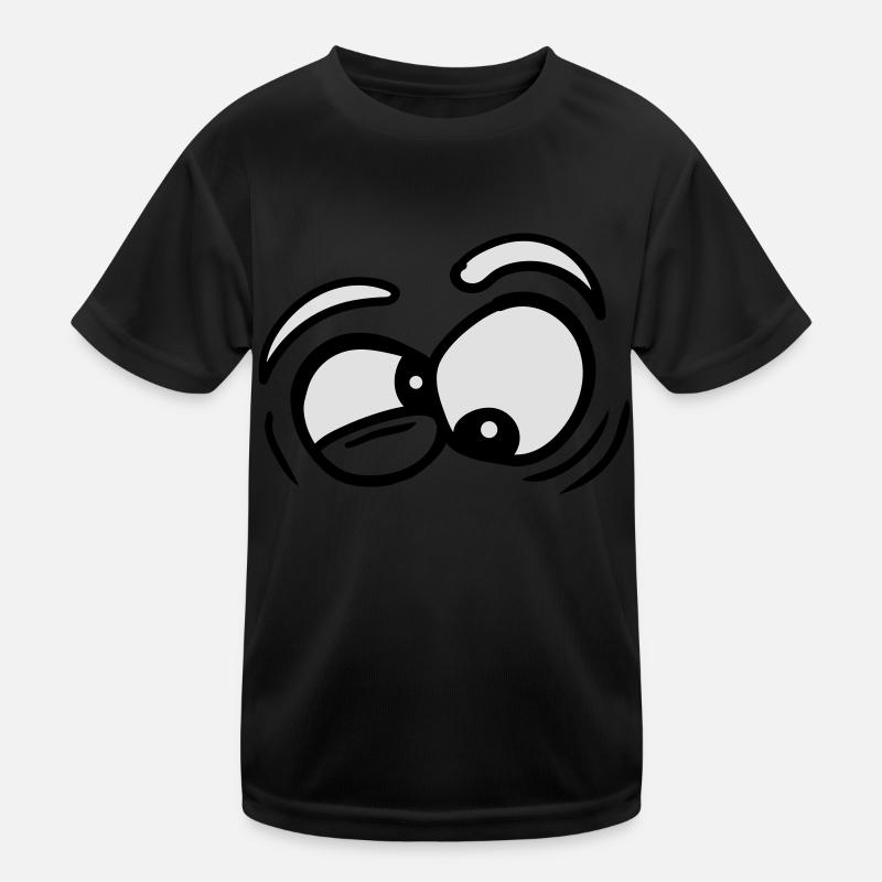 Eyes squint laugh grimace crazy crazy face comic c Kids Functional T-Shirt