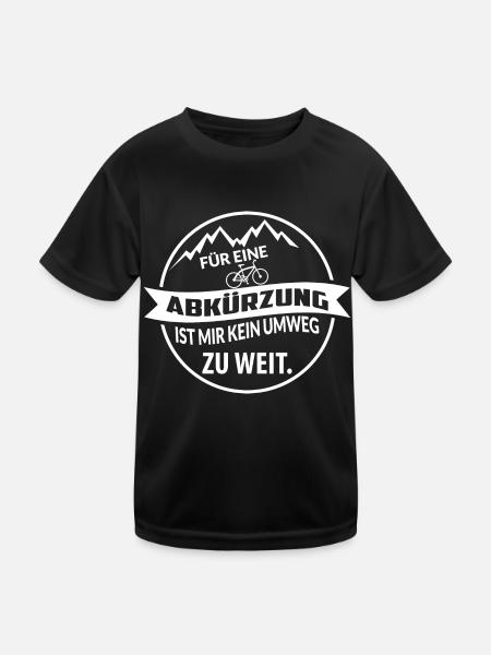 Für eine Abkürzung ist mir kein Umweg zu weit - Kinder Funktions-T-Shirt - Schwarz - Vorne