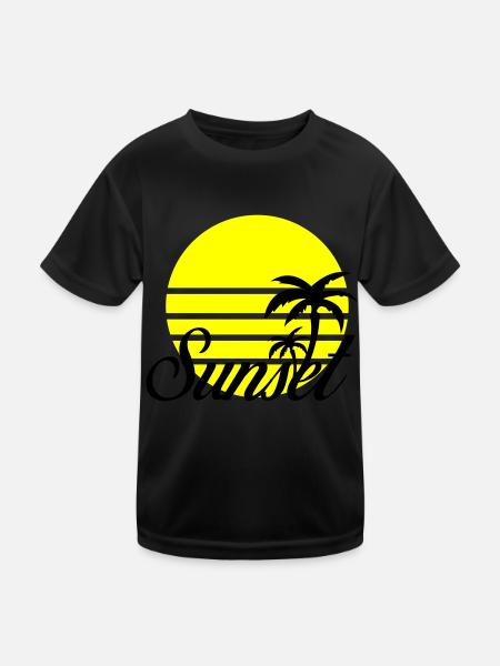 sunset - Kinder Funktions-T-Shirt - Schwarz - Vorne