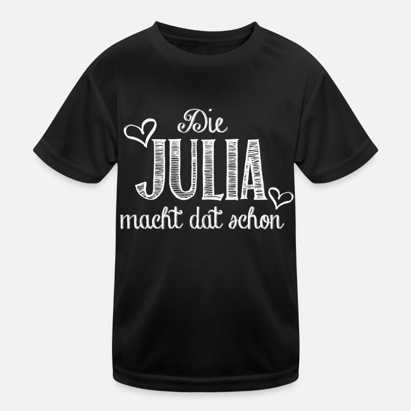 Julia - Kinder Funktions-T-Shirt - Schwarz