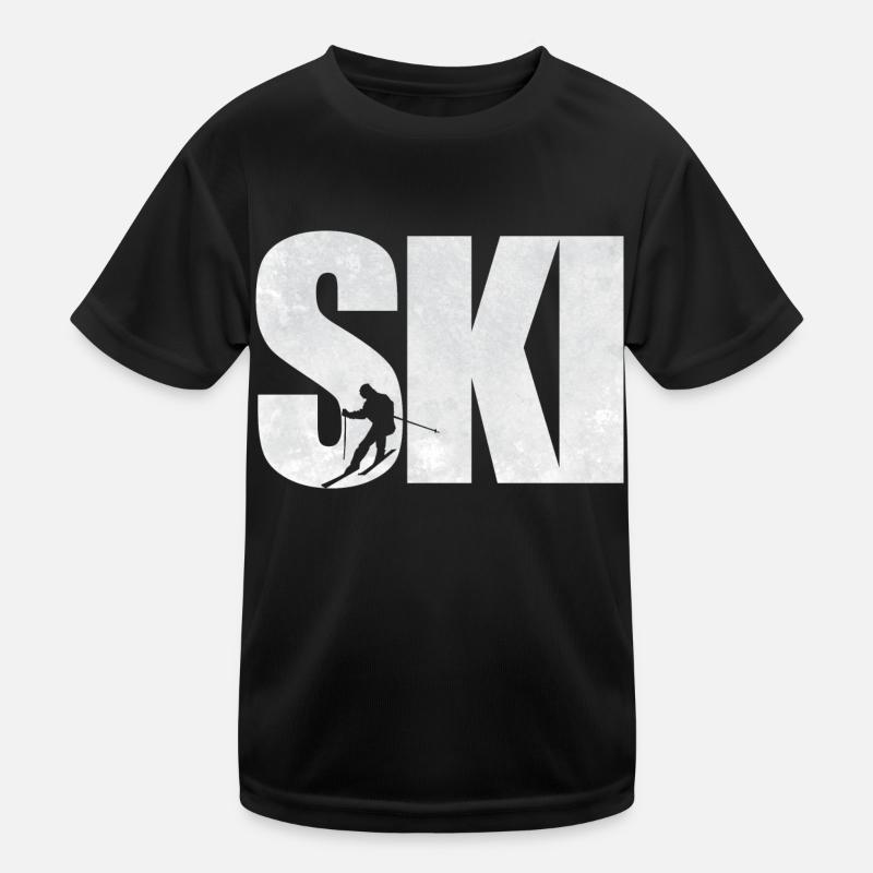 SKI - Kinder Funktions-T-Shirt - Schwarz