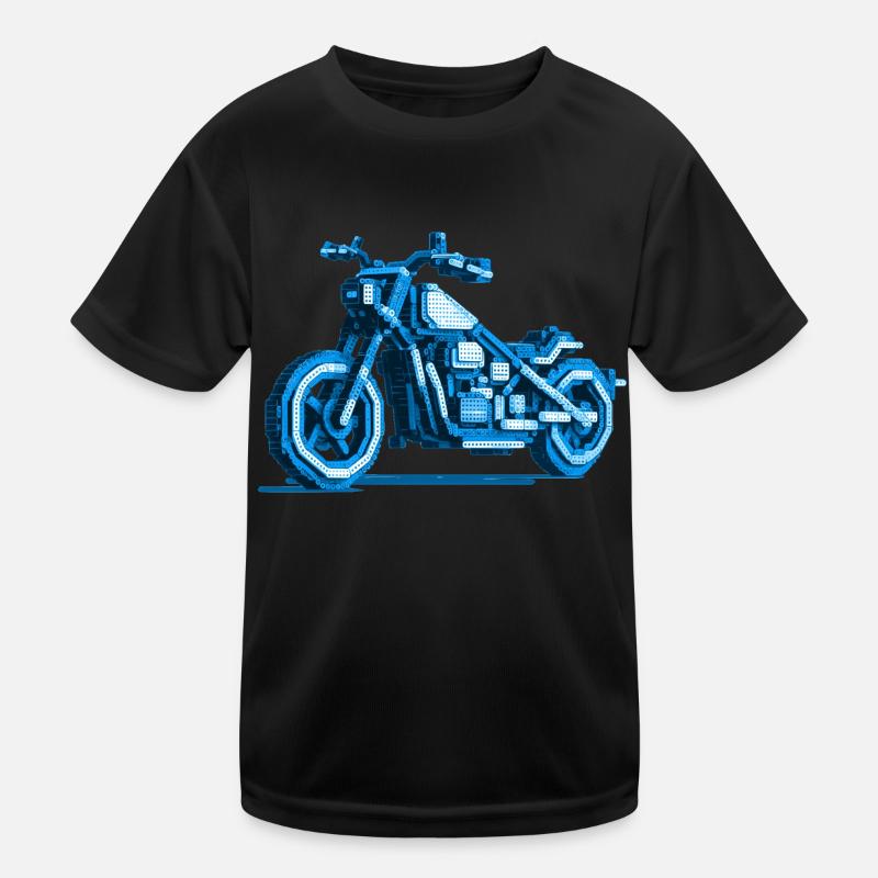 MotorcycleChopper in beautiful 8 bit pixel graphics Kids Functional T-Shirt