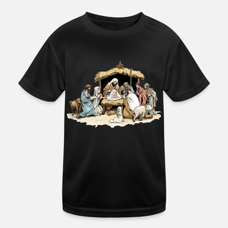 Die Krippe Krippe Kinder Funktions-T-Shirt