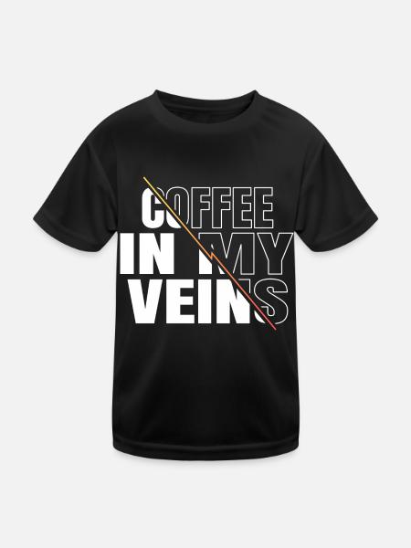 funny coffee lover jokes cool present coffeebean - Kinder Funktions-T-Shirt - Schwarz - Vorne
