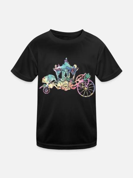 Silhouette der Kutsche - Kinder Funktions-T-Shirt - Schwarz