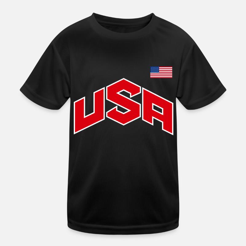 TEAM USA - Kids Functional T-Shirt - black