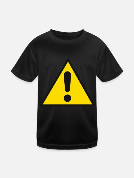 achtung - Kinder Funktions-T-Shirt - Schwarz - Vorne
