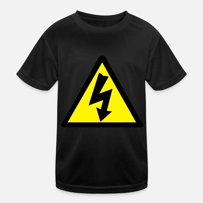 Electricity Warning Kids Functional T-Shirt
