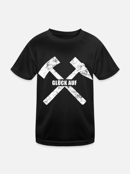 GLÜCK AUF - Kinder Funktions-T-Shirt - Schwarz - Vorne