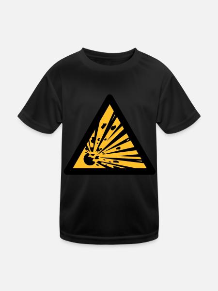 Symbole de danger - Explosifs (2 couleurs) - T-shirt sport Enfant - noir - Devant