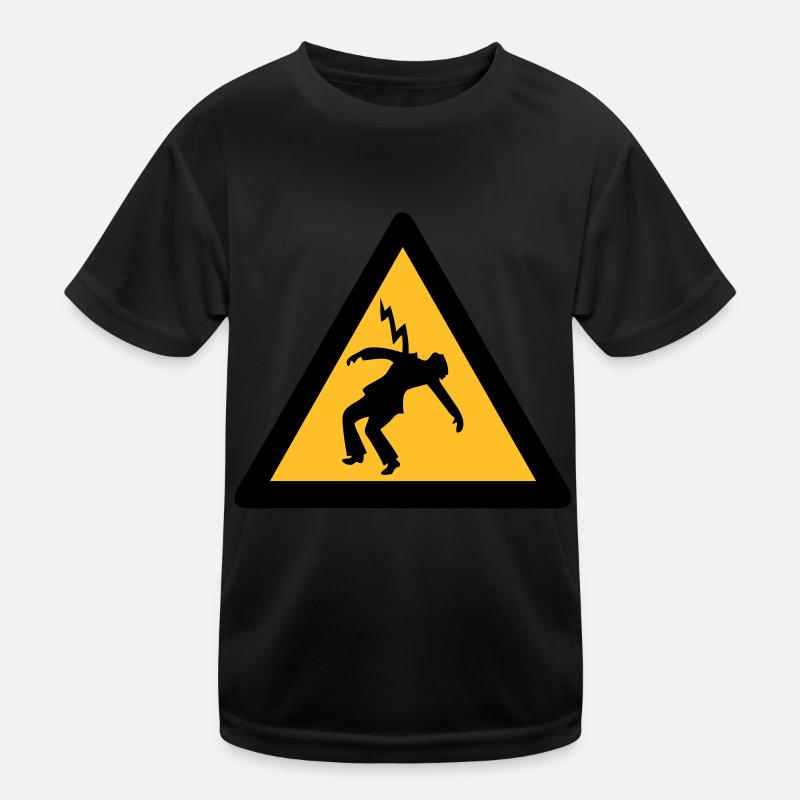 electrician lightning strike signs danger Kids Functional T-Shirt