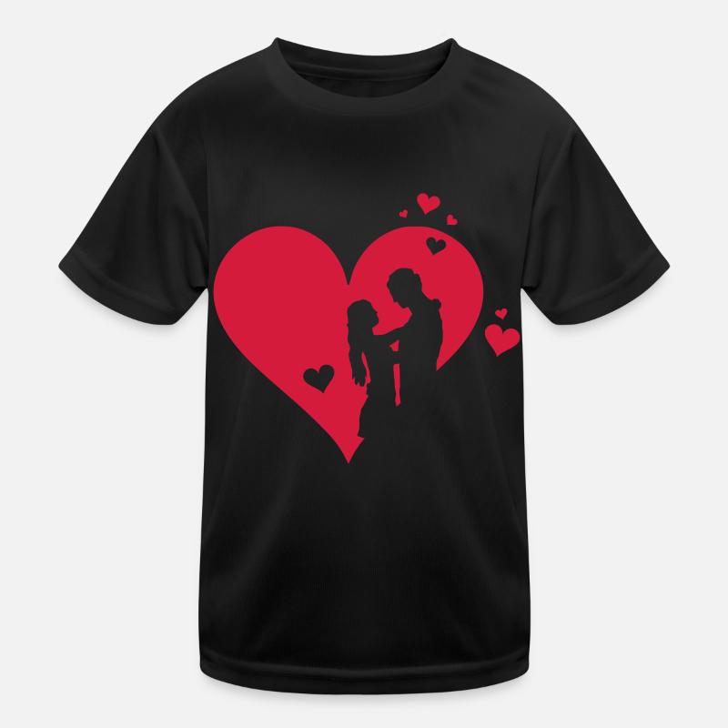 Liebe - Paar Herz Kinder Funktions-T-Shirt