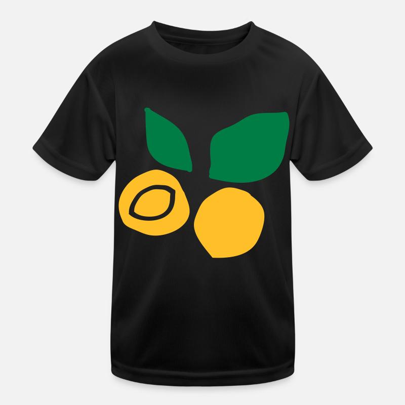 Aprikosenfrucht c2 - Kinder Funktions-T-Shirt - Schwarz
