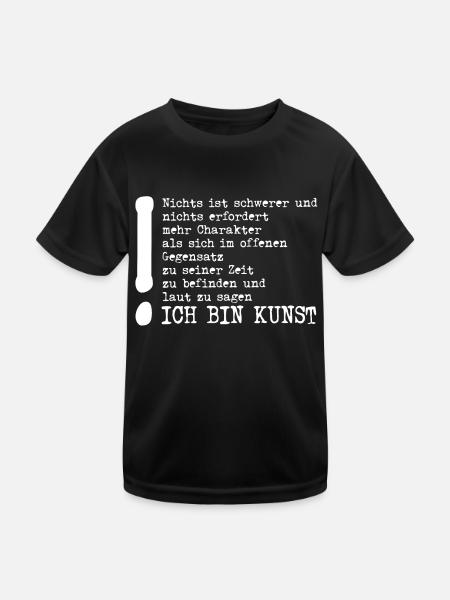 Tucholsky-Beuys | Sag Ich bin Kunst - Kinder Funktions-T-Shirt - Schwarz - Vorne