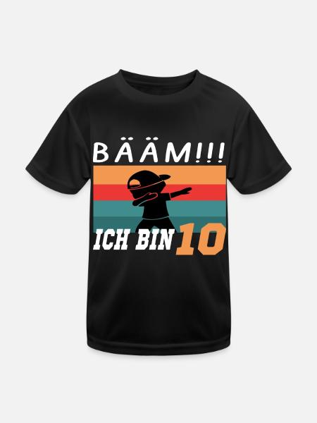 10. Geburtstag Bääm Ich Bin 10 Jahre Geburtstag - Kinder Funktions-T-Shirt - Schwarz - Vorne