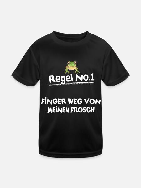 Frösche Frosch - Kinder Funktions-T-Shirt - Schwarz - Vorne