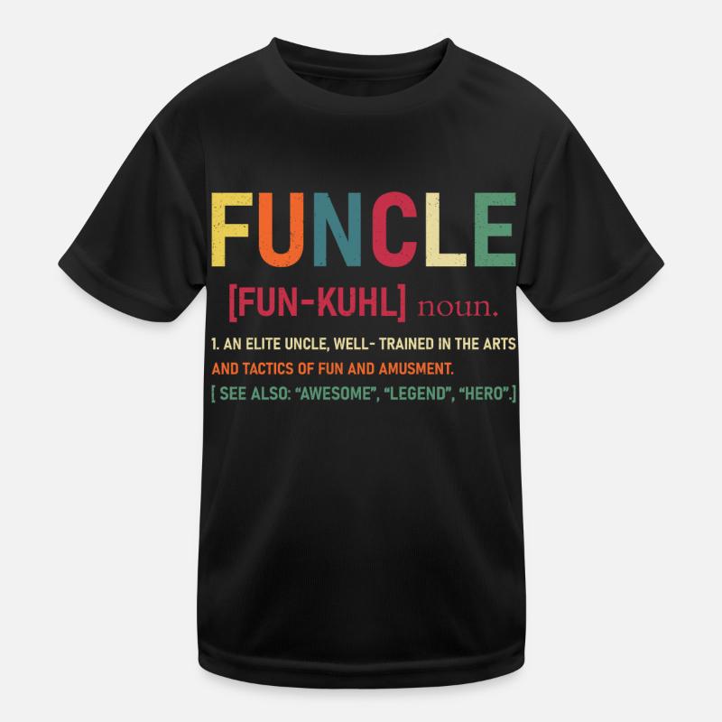 Funcle - Definition - Fun Uncle - Kinder Funktions-T-Shirt - Schwarz