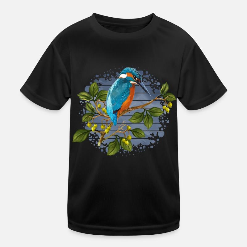 Bunter Vogel - Kinder Funktions-T-Shirt - Schwarz