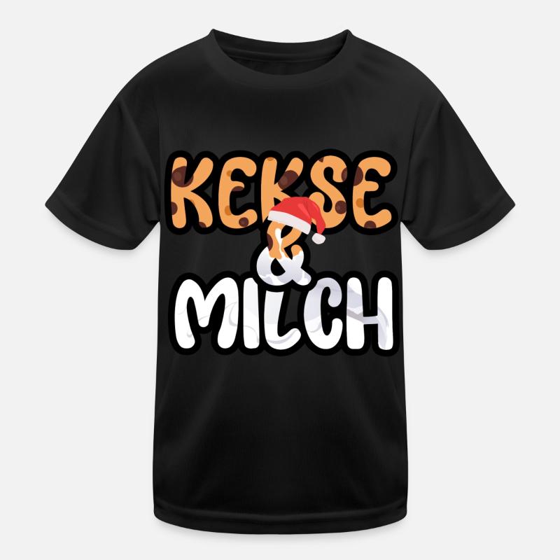 Weihnachten Schokoladen Plätzchen Milch Kinder Funktions-T-Shirt