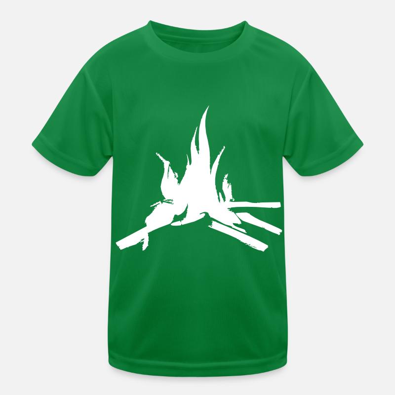 Campfire Camping Nature Forest Fire Vector 10 Kids Functional T-Shirt