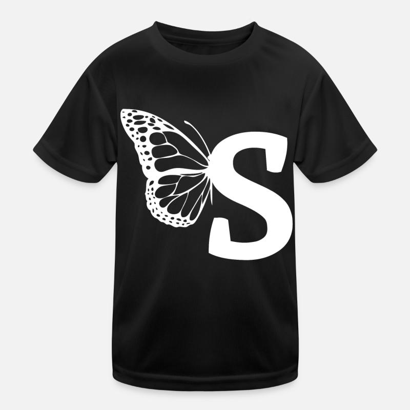 Buchstabe S Schmetterling Kinder Funktions-T-Shirt