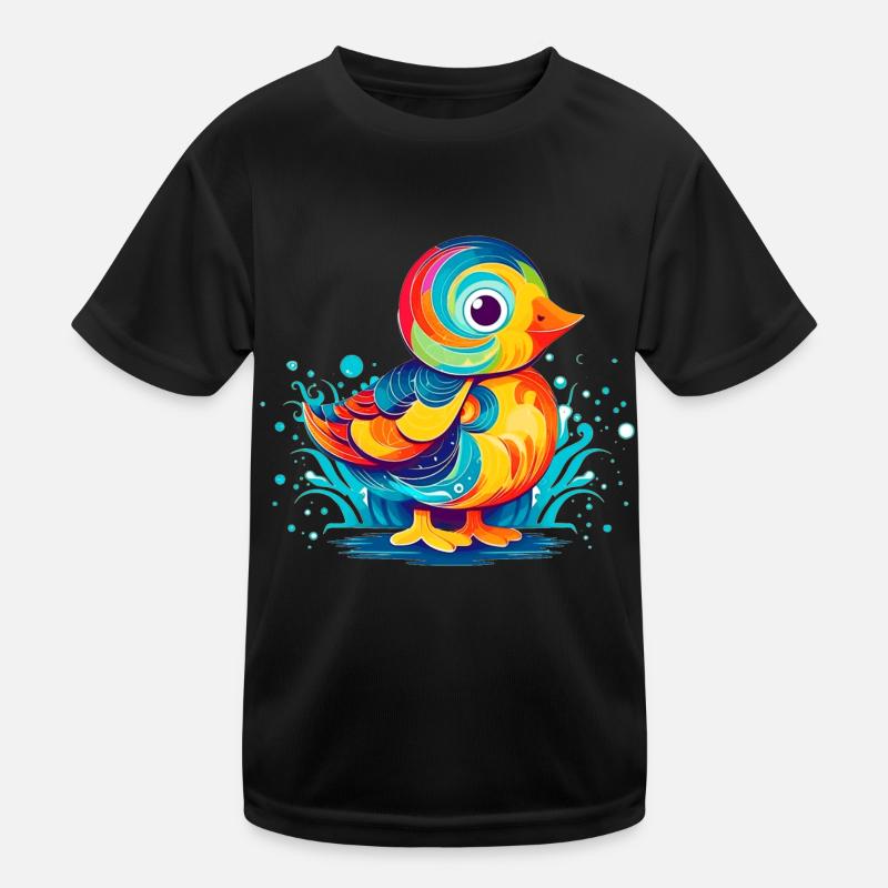 Bunte minimalistische Ente perfekt als Geschenk Kinder Funktions-T-Shirt