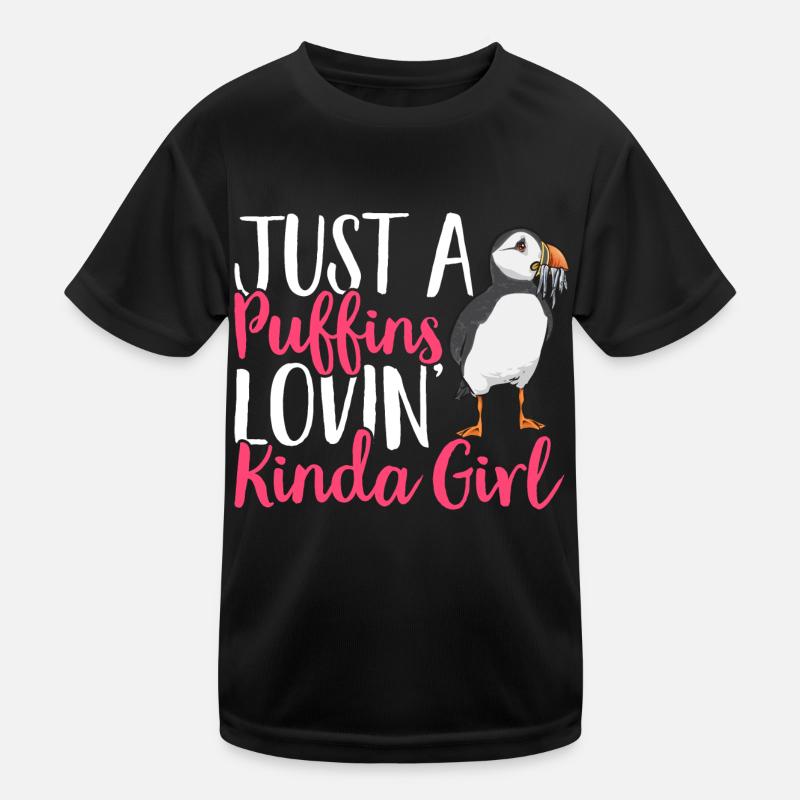 Papageientaucher Puffin Alkenvögel Lunde Kinder Funktions-T-Shirt
