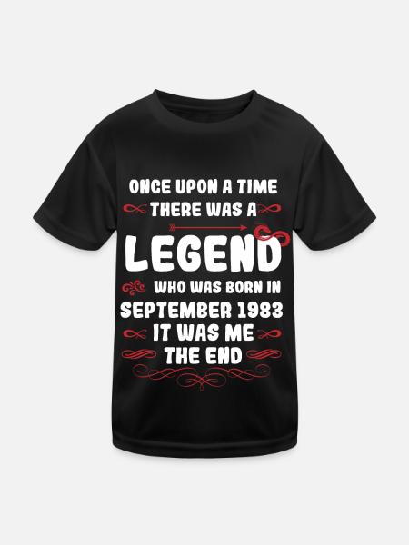 Il était une fois une légende. Septembre 1983 Naissance - T-shirt sport Enfant - noir - Devant